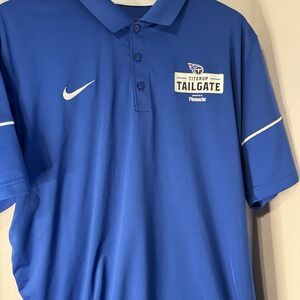 Nike Dri Fit NFL Titans Short Sleeve Polo Shirt Blue Size 4X